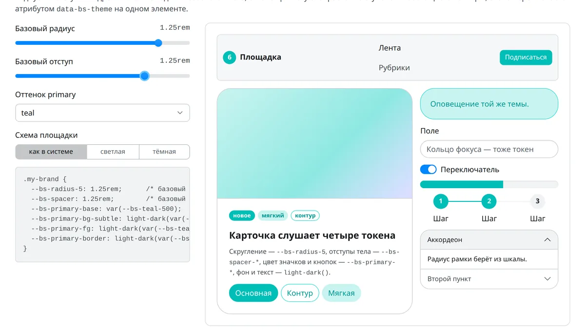 Площадка токенов после перестройки