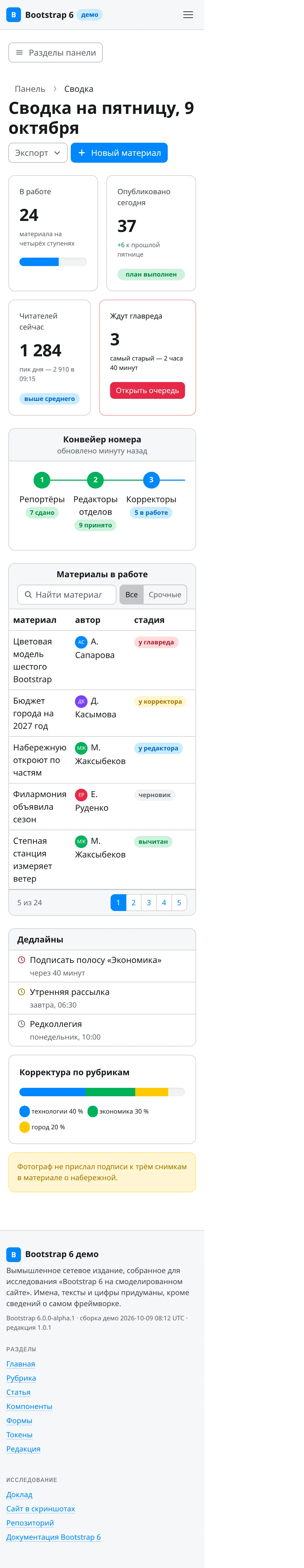Панель на телефоне