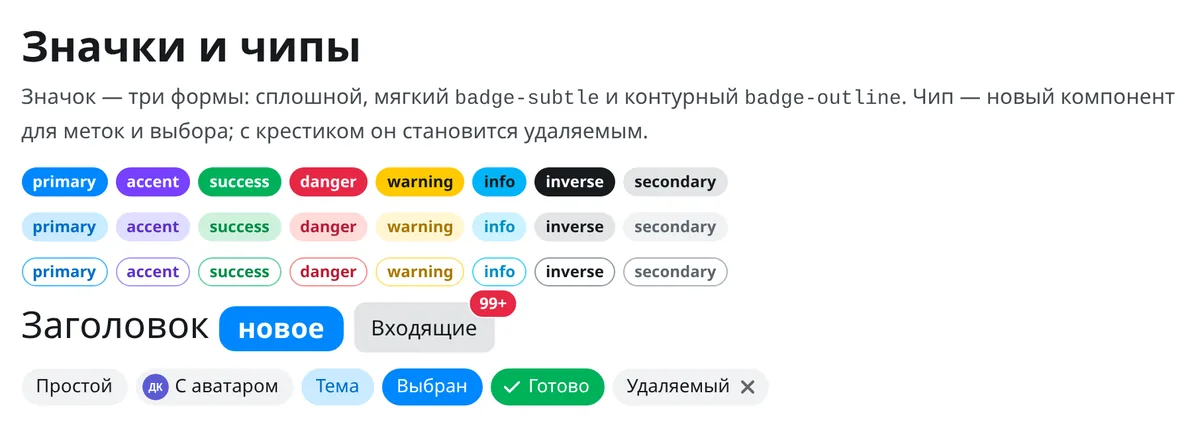 Значки и чипы